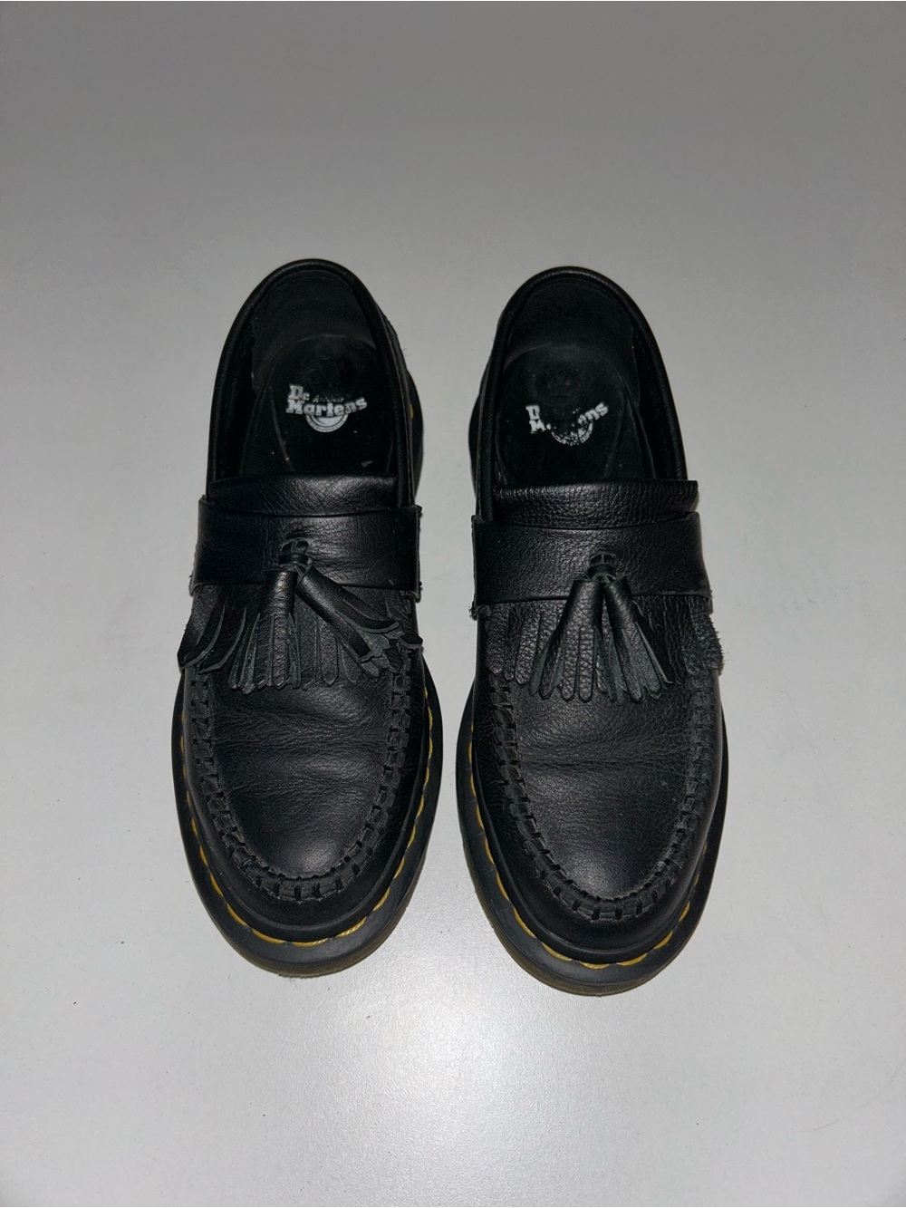 Dr. Martens Black Tassel Loafers with Yellow Stitching size women’s 7 - Picture 4 of 5